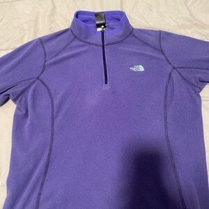 The North Face Violet and Teal Half-Zip Light Fleece